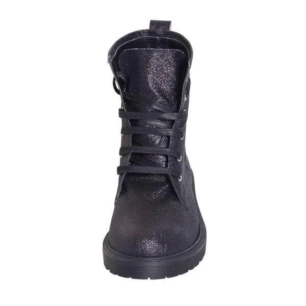 Anfibi scarpe neri in glitter fino made in italy - Studio Creazioni