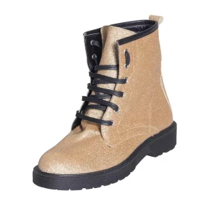 Anfibi scarpe neri in glitter fino made in italy - Studio Creazioni