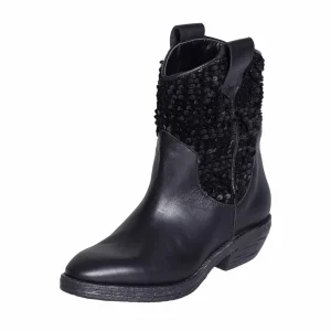 Camperos donna in vera pelle nero con paillettes -Studio Creazioni
