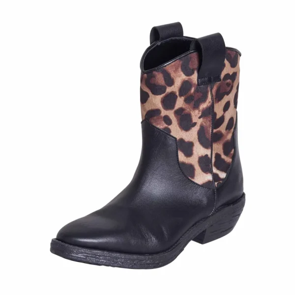 Camperos donna made in italy in vera pelle con riporto maculato