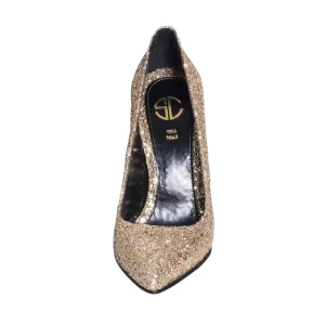 Decoltè a punta in glitter made in italy con tacco - Studio Creazioni