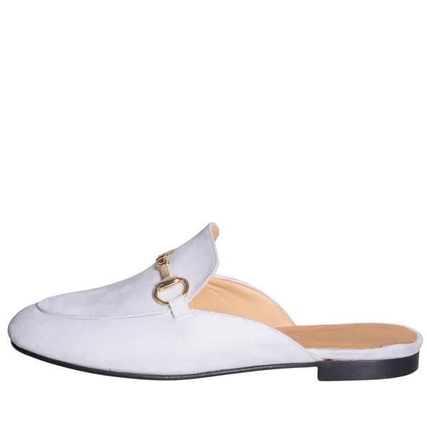 Mocassini a sabot in camoscio ghiaccio made in italy