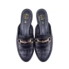 Mocassini a sabot in cocco nero made in italy - Studio Creazioni