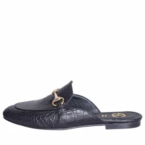 Mocassini a sabot in cocco nero made in italy - Studio Creazioni