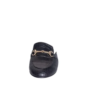 Mocassini a sabot in cocco nero made in italy - Studio Creazioni
