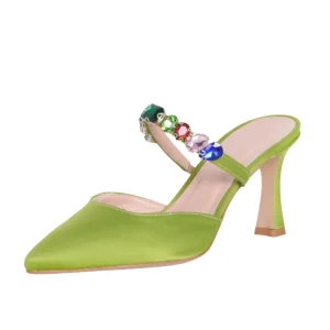 Sabot con tacco alto e strass