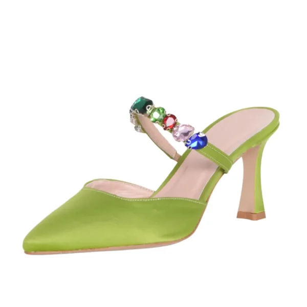Sabot con tacco alto e strass