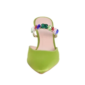 Sabot con tacco alto e strass