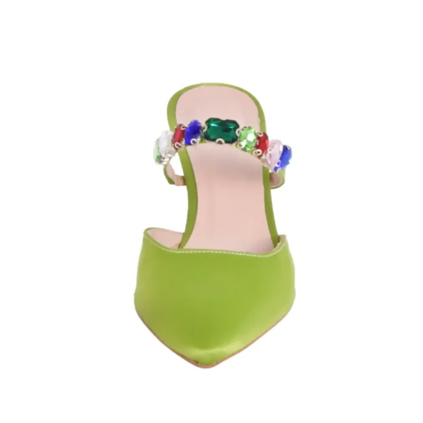 Sabot con tacco alto e strass