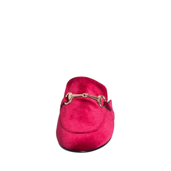 Sabot donna velluto bordeaux morsetto oro studio creazioni