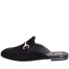 Sabot donna velluto nero morsetto oro studio creazioni made in italy