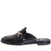 Sabot donna vernice nero morsetto oro studio creazioni made in italy
