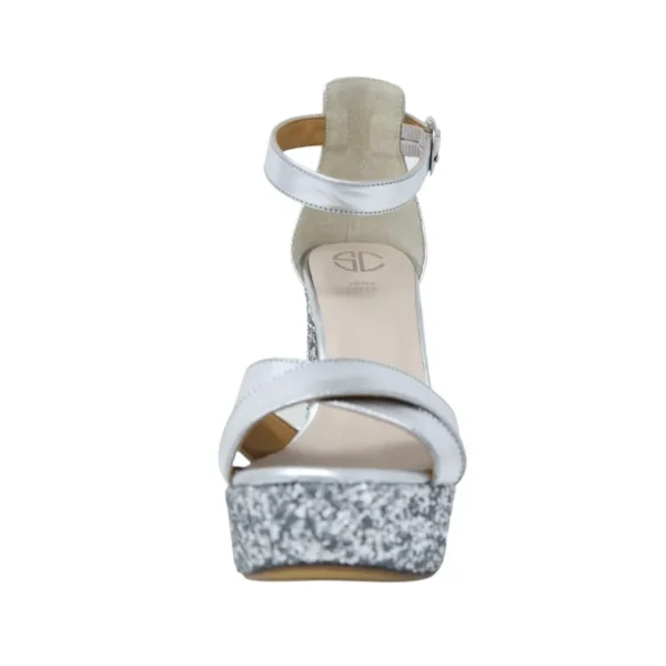 Sandali argento sposa con plateau