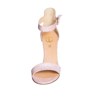Sandali con tacco a spillo in vernice cipria made in italy estate 2021
