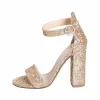 Sandali con tacco alto glitter platino made in italy studio creazioni