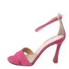 Sandali con tacco camoscio fucsia