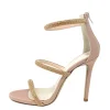 Sandali con tacco e cinturini strass