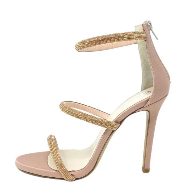 Sandali con tacco e cinturini strass