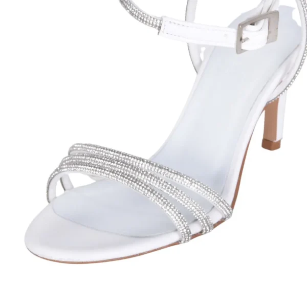 Sandali da sposa con strass e tacco spillo