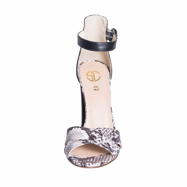 Sandali in pitone con tacco alto largo made in italy - Studio Creazioni