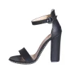 Sandali neri con borchie tacco alto made in italy - Studio Creazioni