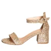 Sandali tacco basso in glitter corallo made in italy - StudioCreazioni