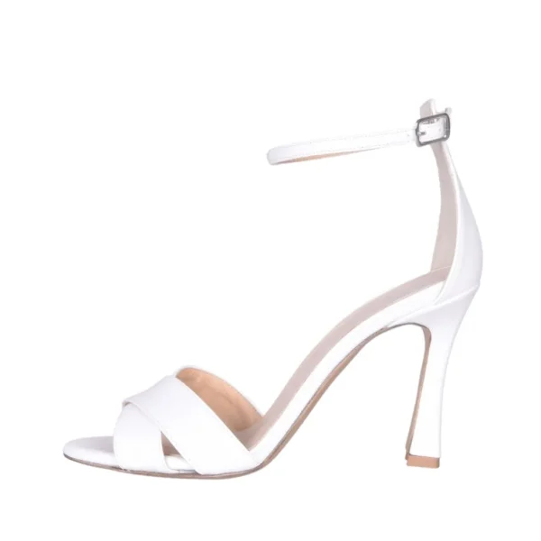 Sandalo da sposa bianco tacco 9 clessidra