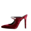 Scarpe col tacco vernice nude made in italy con accessorio di strass