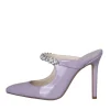 Scarpe col tacco vernice nude made in italy con accessorio di strass