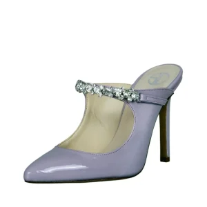 Scarpe col tacco vernice nude made in italy con accessorio di strass