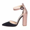 Scarpe con il tacco alto camoscio nero e carne made in italy 10cm