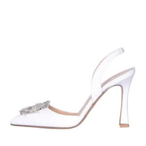 Scarpe da sposa a punta con accessorio strass