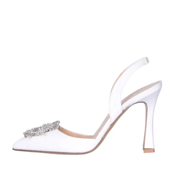 Scarpe da sposa a punta con accessorio strass