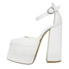 Scarpe da sposa con doppio plateau in raso made in italy tacco 15