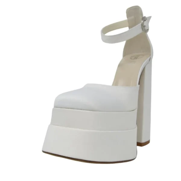 Scarpe da sposa con doppio plateau in raso made in italy tacco 15