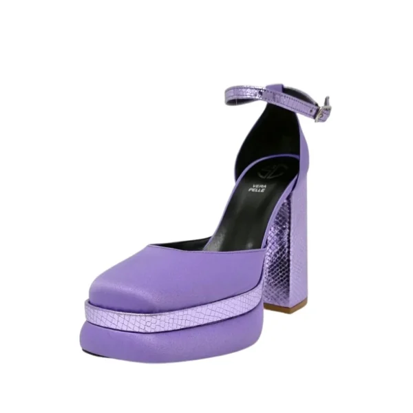 Scarpe doppio plateau forma quadrata tacco 12