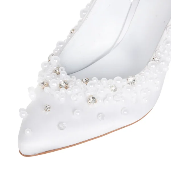 Slingback sposa decorate a mano perle e strass