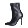 Stivaletti da donna con zip in vera pelle nero made in italy