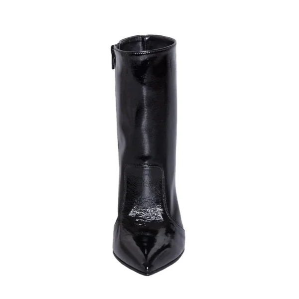 Stivaletti donna a punta con tacco alto 10 cm made in italy nero