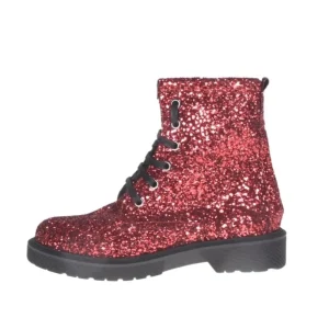 Stivaletti in glitter rosso anfibi, made in italy Studio Creazioni