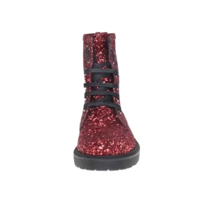 Stivaletti in glitter rosso anfibi, made in italy Studio Creazioni