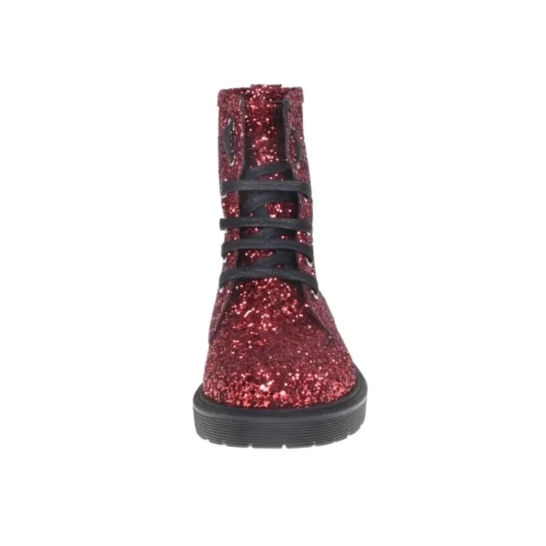 Stivaletti in glitter rosso anfibi, made in italy Studio Creazioni