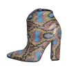 Stivaletti pitone multicolot donna tacco alto neri made in italy