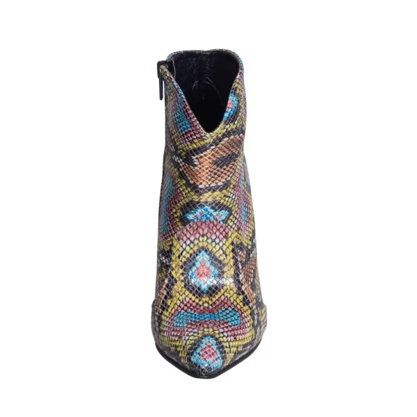 Stivaletti pitone multicolot donna tacco alto neri made in italy