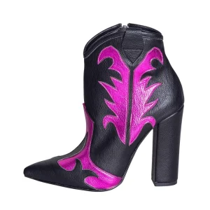 Stivaletti texani donna con tacco alto in pelle - Studio Creazioni