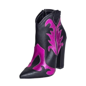 Stivaletti texani donna con tacco alto in pelle - Studio Creazioni