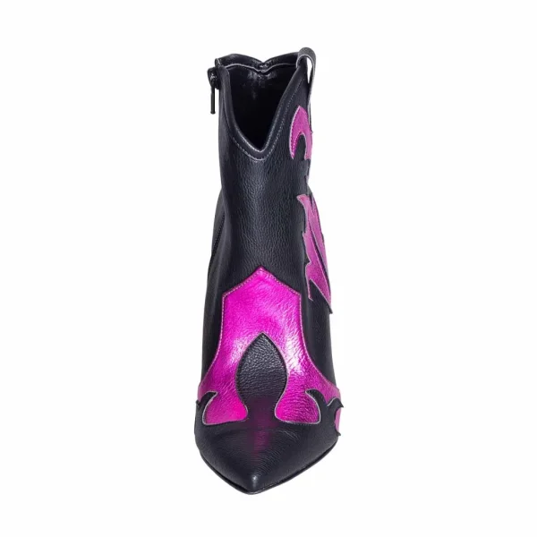 Stivaletti texani donna con tacco alto in pelle - Studio Creazioni