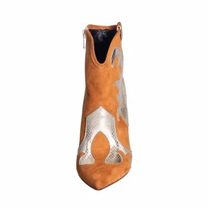 Stivaletti texani donna con tacco alto in camoscio - Studio Creazioni
