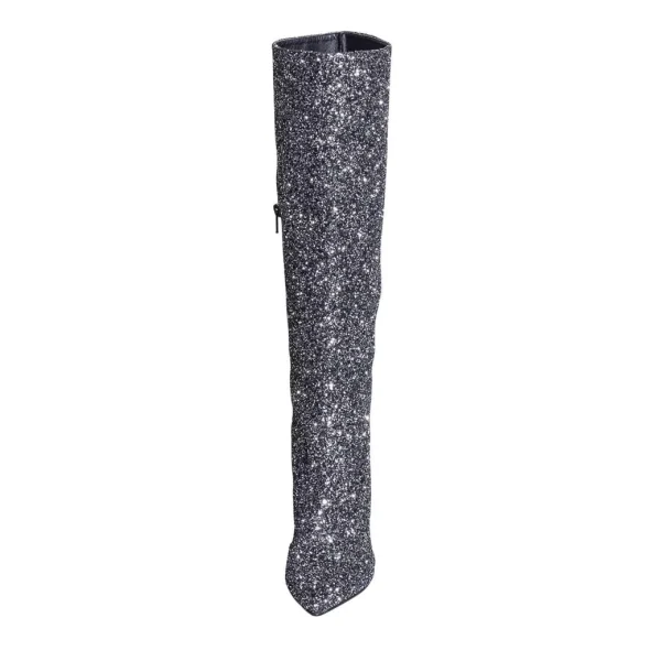 stivali sotto al ginocchio in glitter c.fucile da donna made in italy