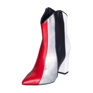 Tronchetti da donna multi color made in italy in vera pelle tacco 9cm
